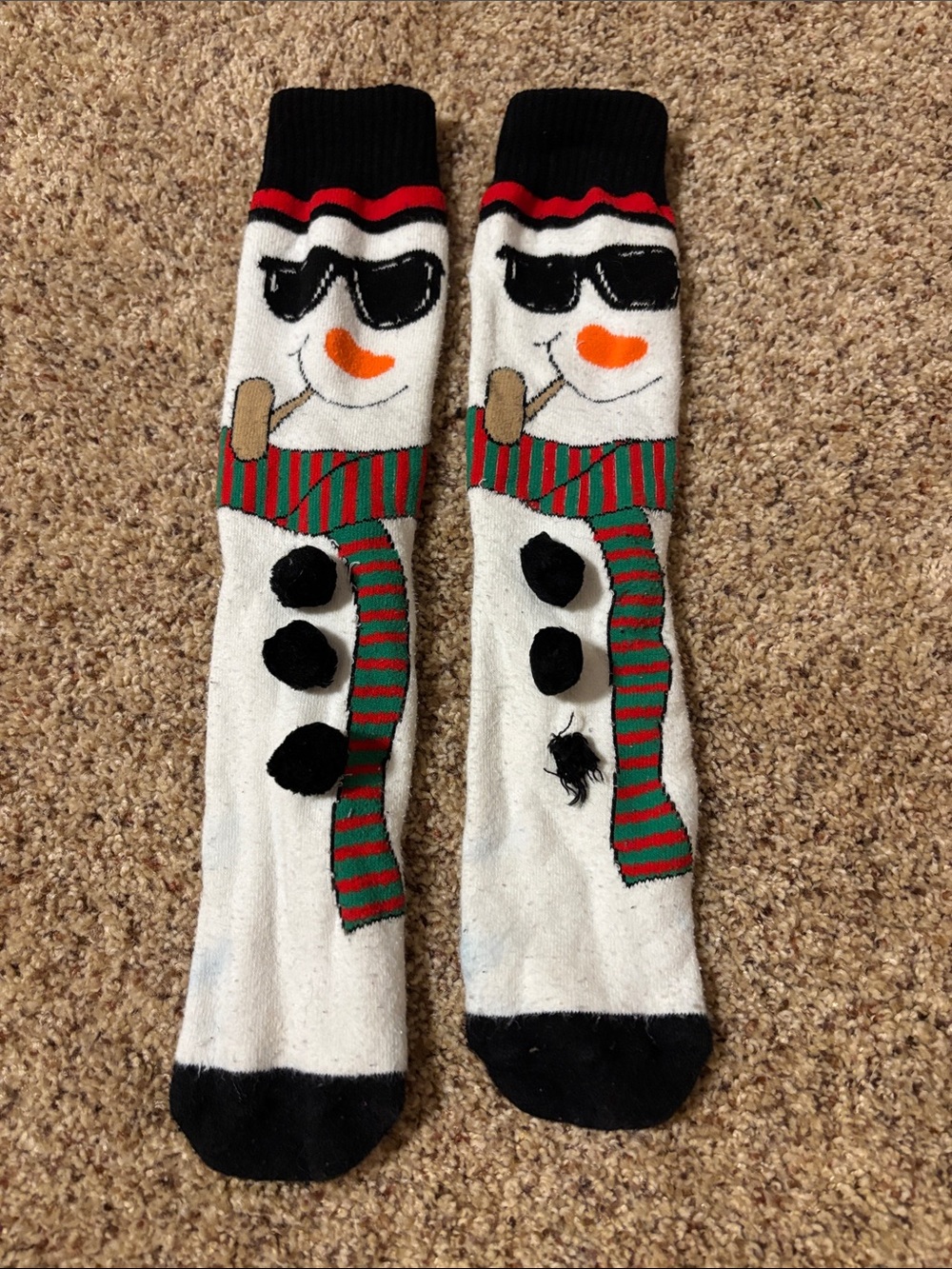Holiday Snowman Socks with Sunglasses